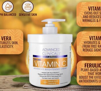 Advanced Clinicals Vitamin C Face & Body Cream Moisturizing Skin Care Lotion cup – Image 2 Advanced Clinicals Vitamin C Face & Body Cream Moisturizing Skin Care Lotion cup